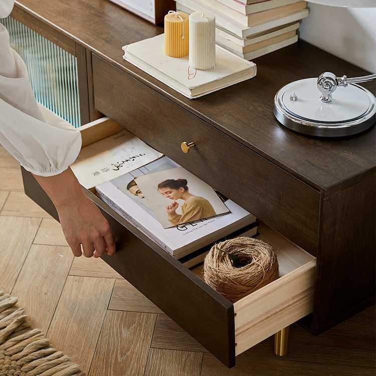 实木电视柜现代简约客厅家具小户型地柜轻奢风茶几柜