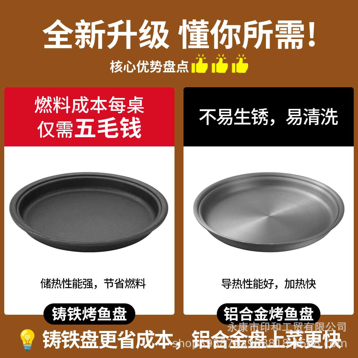 烤鱼炉商用圆形牛蛙锅干锅炉铸铁烤盘酒精炉餐厅豆花烤鱼专用烤炉