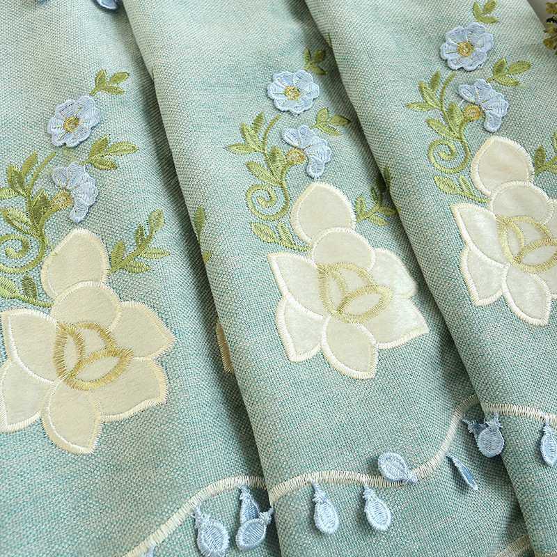 柯桥窗帘厂家直销客厅卧室雪尼尔绣花窗帘布支持散剪新款爆款浮雕