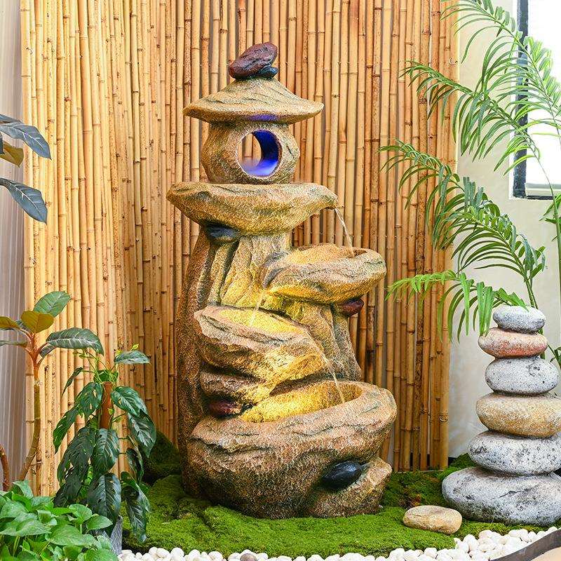 新中式田园流水摆件循环水花园阳台喷泉造景布置室外水系景观