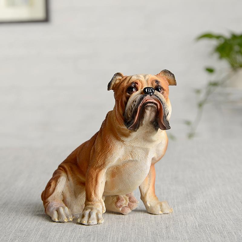 仿真动物巴哥犬摆件树脂摆件卡通工艺品房间小摆设玄关摆件