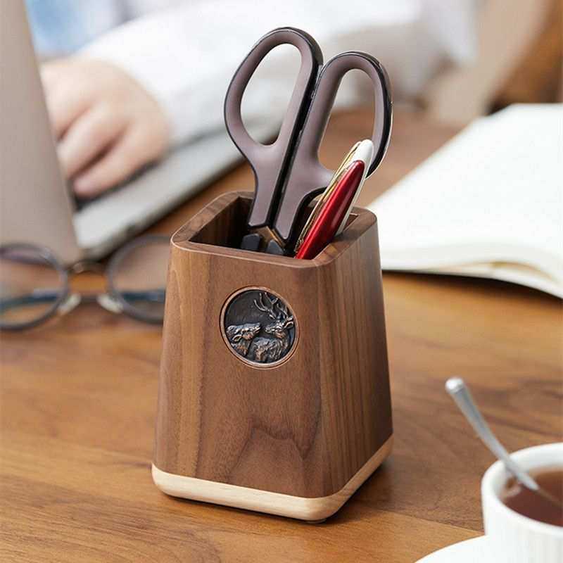 黑胡桃木笔筒高级摆件轻奢办公室用品桌面收纳盒木质笔座学生其他,3C数码配件,USB灯,淘宝优惠券,粉丝福利购,淘宝优惠卷