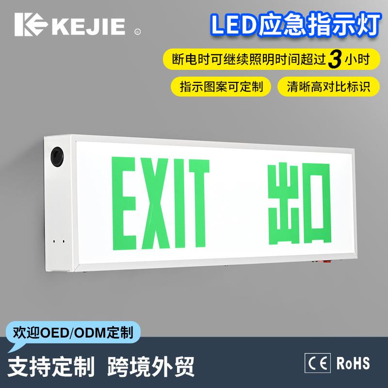 安全出口指示灯单面logo贴壁式应急灯箱商场酒店应急指示灯外贸