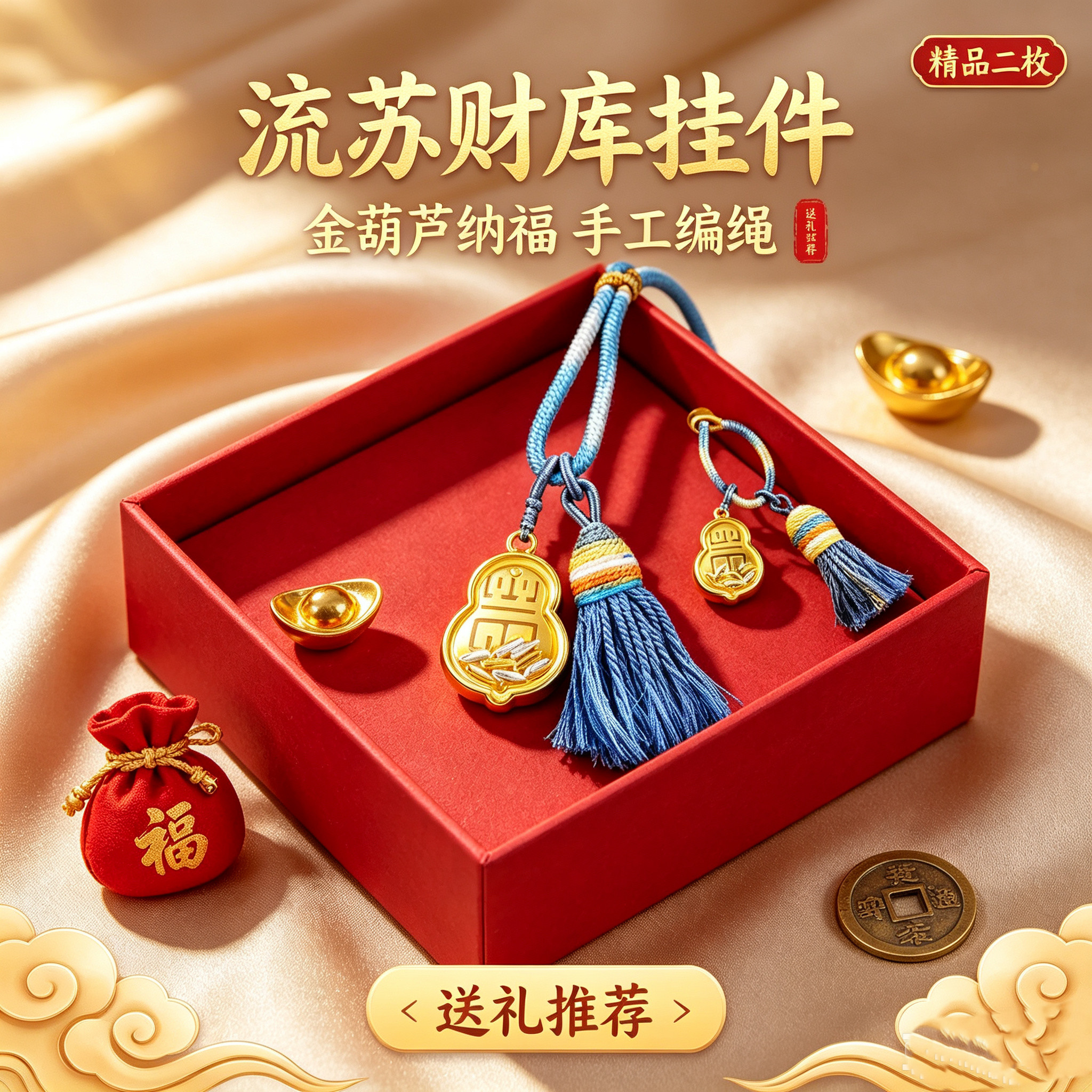 黄铜吊坠 【师傅手工处理贝才】七粒米吊坠包包挂饰装饰钥匙扣