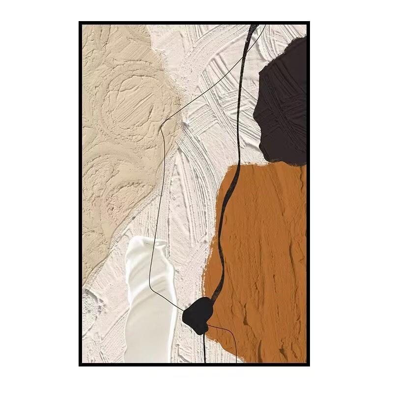 手绘油画橙色立体肌理画客厅玄关装饰画石来运转抽象走廊过道壁画