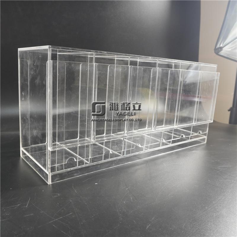 跨境透明游戏卡牌收纳盒分装器展示柜陈列架道具厂家丝印logo