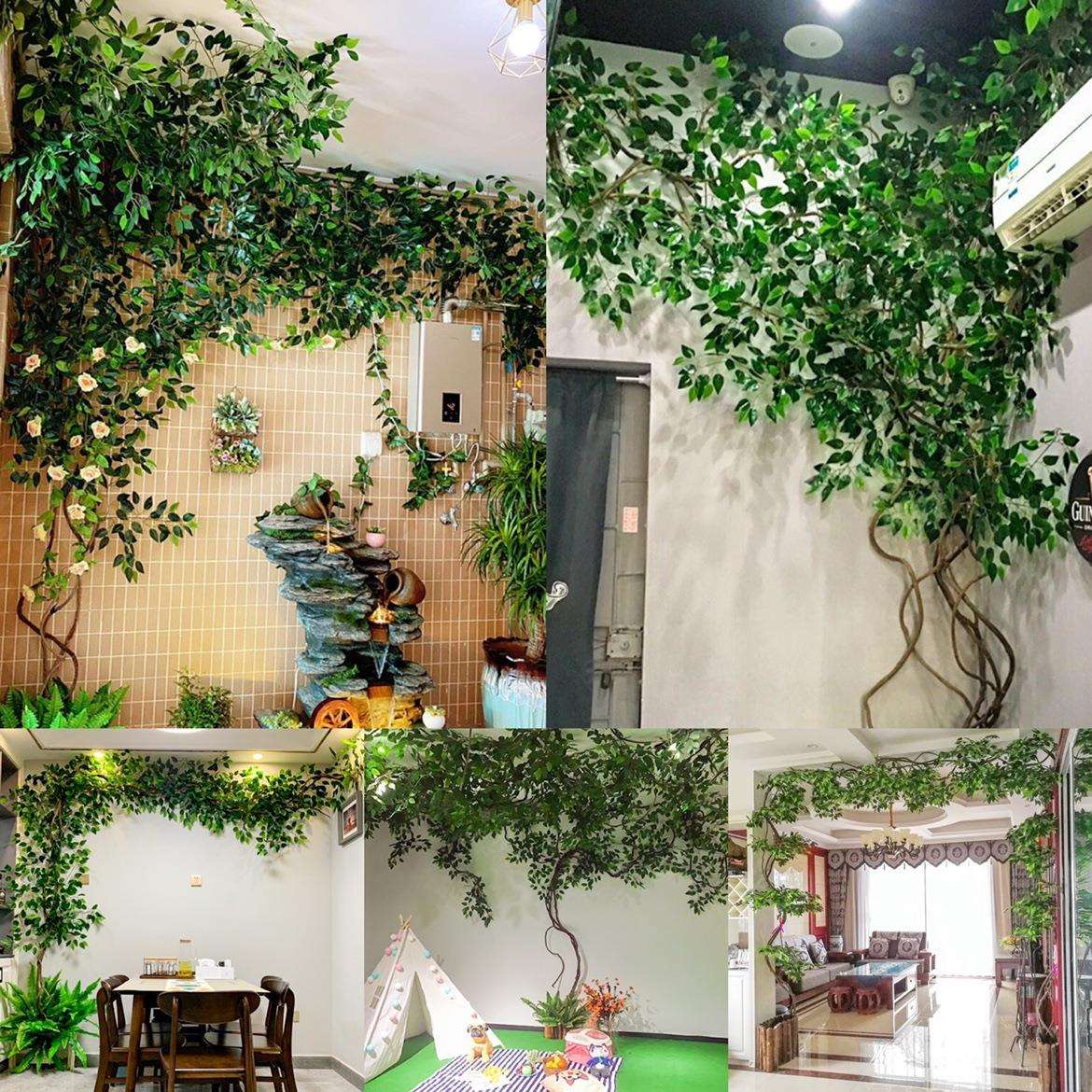 仿真树叶树枝树藤假花藤蔓藤条客厅管道阳台绿植墙面植物遮丑装饰
