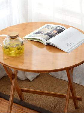 70X70圆桌楠竹折叠桌小饭桌折叠折叠圆桌手提竹桌子厂家直销