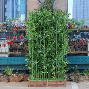 仿真竹子落地公司酒店屏风隔断客厅遮挡屏风装饰室内外假竹子竹节