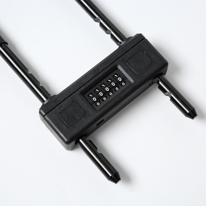 U型密码玻璃门锁五位密码锁商铺剪锁双开门插锁U形防撬挂锁防E18