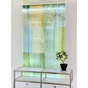 夏日风透光窗帘雪纺纱绿的窗纱飘窗帘布门帘飘逸窗幔阳台纱帘