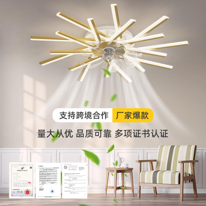 跨境客厅风扇吸顶灯创意家用轻奢现代简约卧室灯铁艺房间吊扇灯具