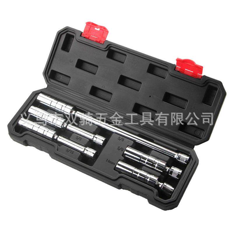 万向火花塞套筒5件套公制14MM英制5/8汽修厂9/16加长工具组合套装