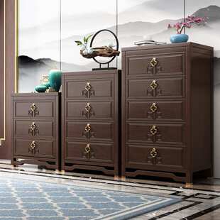 新中式实木斗柜收纳柜主卧室床尾原木风客厅电视柜旁边储物柜新款