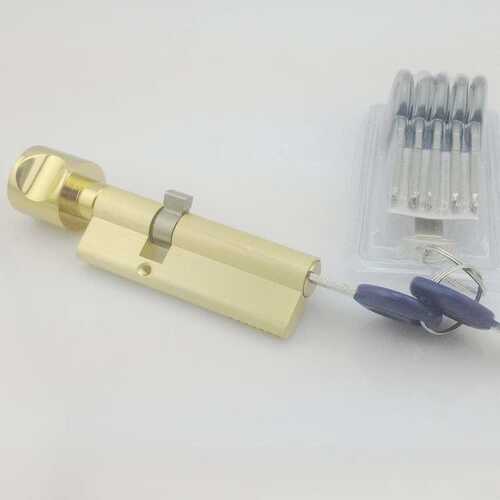 90MM大葫芦单开锁芯 单面偏心防盗门铜锁芯ABc钥匙锁芯大门锁芯
