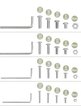 跨境304不锈钢980pcsM3—M6盘头带垫内六角螺丝盒装组套