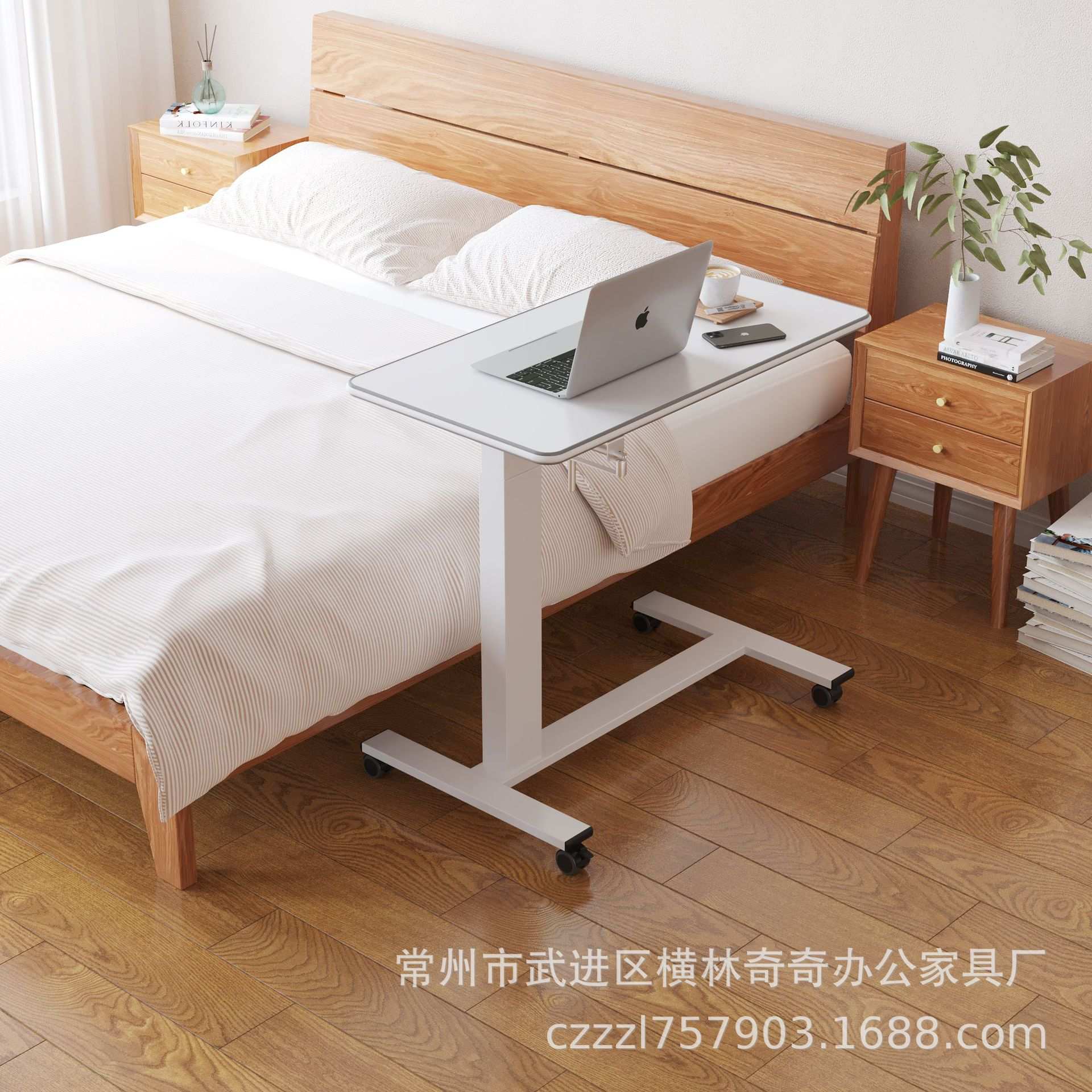 手摇升降床边桌家用落地式现代简约写字桌吃饭桌床上用护理桌子