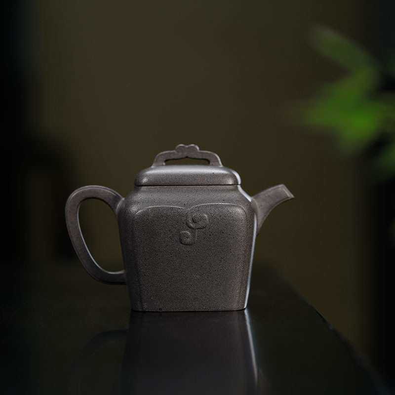 雨中砂紫砂壶如意混方壶青灰段茶壶小号方器 精品茶具一件起批