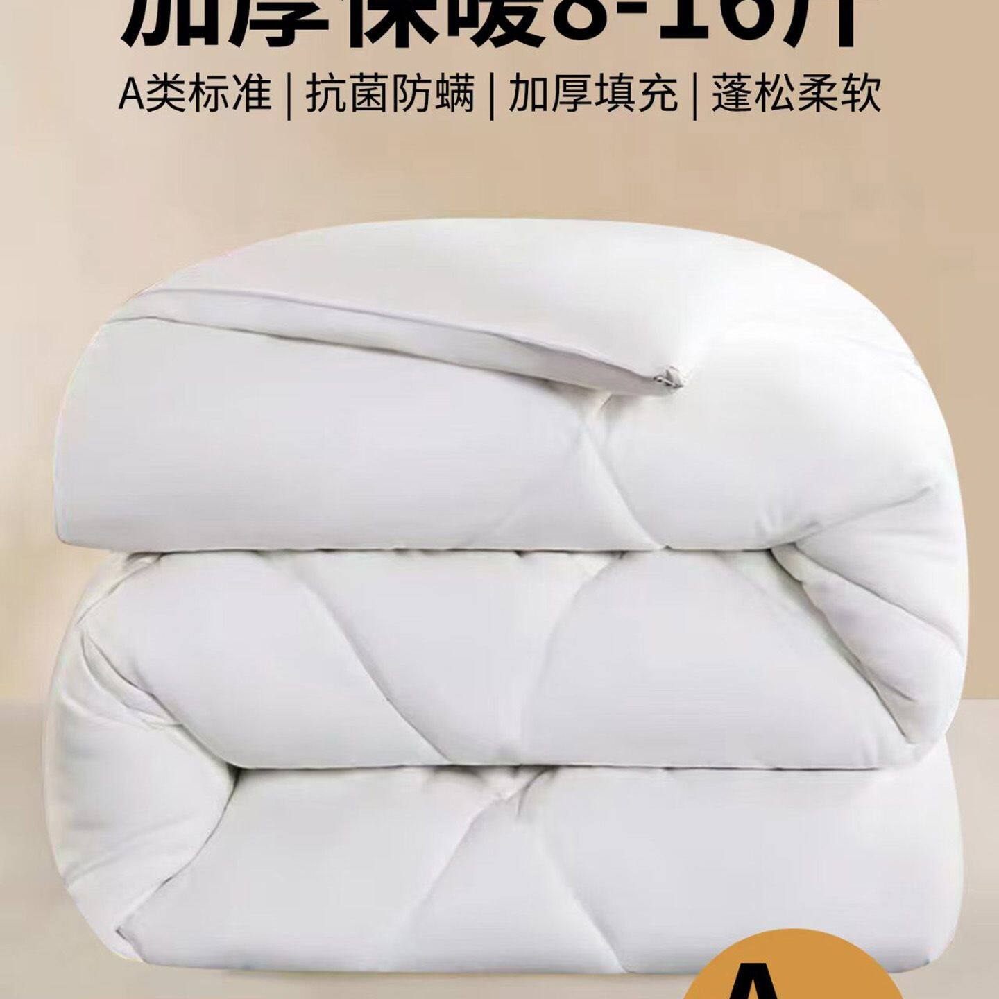 10/12斤被子冬天加厚保暖全棉被芯冬被单双人8丝绵被羽丝绒太空被