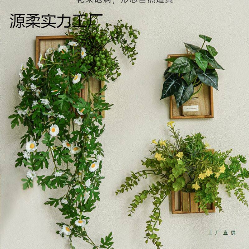 网红仿真绿植墙面假花餐厅酒店客厅墙壁电视背景相框挂饰壁挂装饰