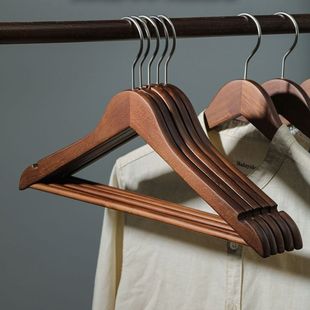 木质衣架家用挂衣实木衣挂无痕防滑木头木制服装店衣架子衣柜撑子
