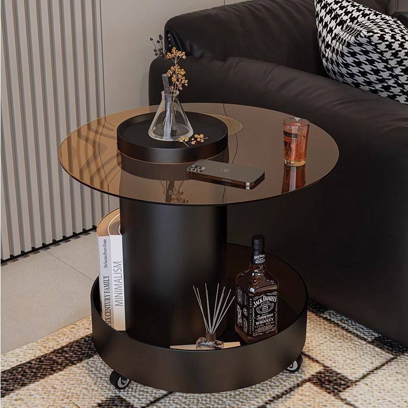 可移动圆形玻璃沙发边几角几轻奢茶几阳台小桌子小推车卧室床头柜,住宅家具,移动边几/推车,淘宝优惠券,粉丝福利购,淘宝优惠卷