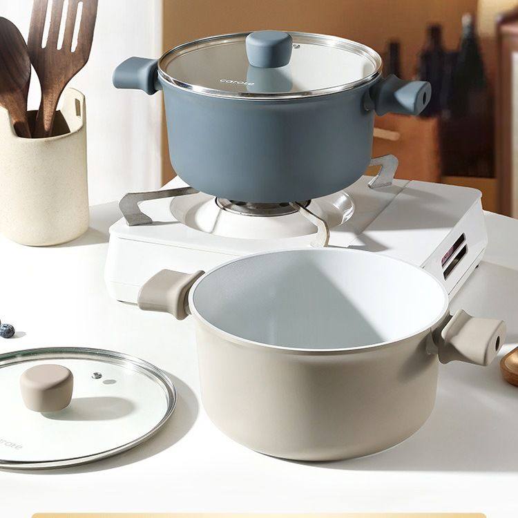 汤锅不粘锅家用炖锅蒸煮一体煎炒锅煮面锅电磁炉燃气灶专用