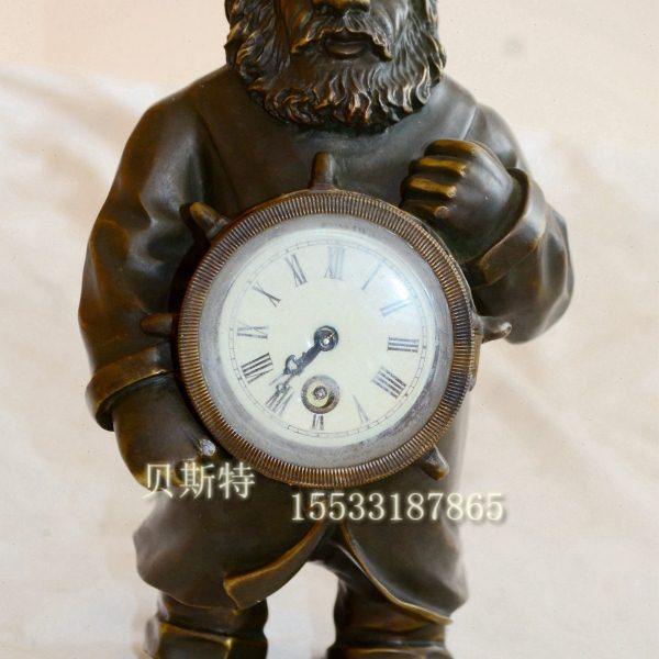 欧式古典机械船长钟表|西洋古玩座钟 全铜装饰家居壁炉玄关钟