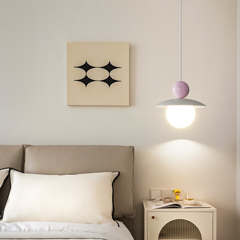 床头吊灯奶油风温馨n浪漫卧室灯现代简约个性客厅背景墙装饰吊线
