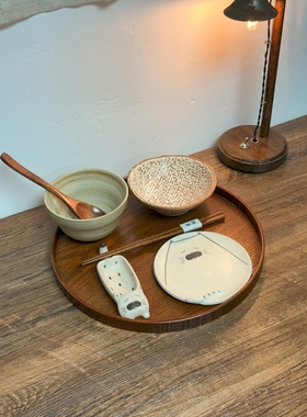 ?Popcorn Table 一宅二喵 一人食粗陶餐具套装复古简餐月子