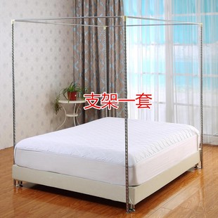 蚊帐支架落地不锈钢三开门杆加粗1.0 1.21.51.8m2.0米架子