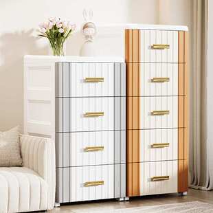 加厚42正宽塑料床头杂物收纳柜抽屉式卧室置物柜可移动沙发边柜子