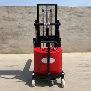 半电动堆高车2吨1吨小型液压升高叉车自动行走堆垛机搬运装卸