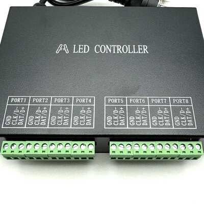 连接脱机联机主控八个输出端口8192点H801RC麦爵士LED控制系统