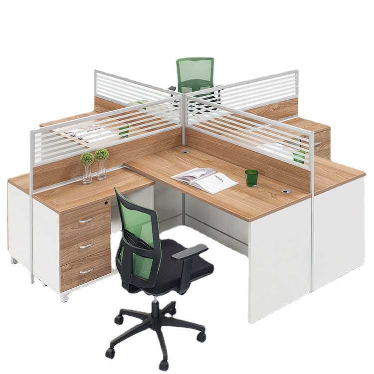 屏风卡位卡座组合工位办公桌双人4人位组合员工电脑桌简约职员桌
