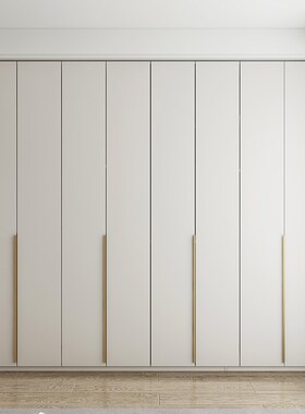 新衣柜现代简约家用卧室白色女生柜子实木四六一门到顶整体大衣橱