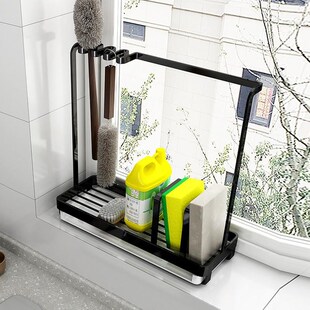 厨房放刷碗布沥水篮洗菜池上方置物架子窄抹布专用收纳神器小物件