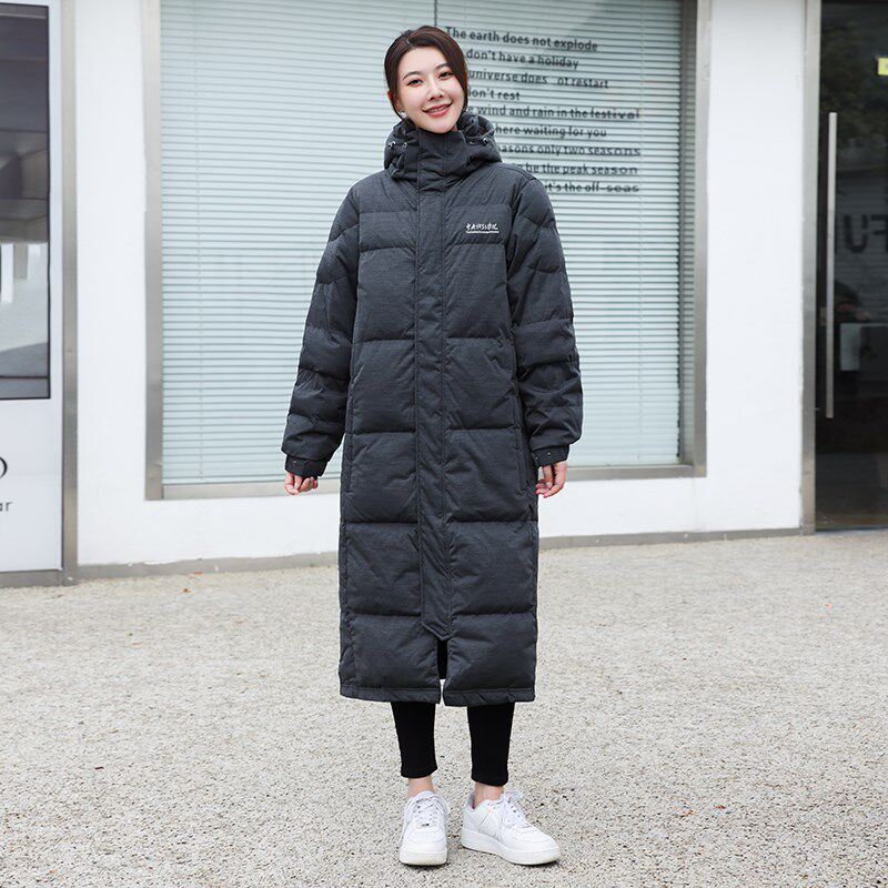 中戏羽绒服定制logo男女中戏长款过膝加厚艺考羽绒服团体印字刺绣
