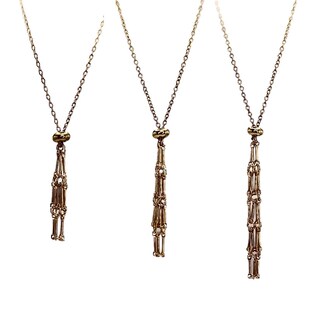 金色电镀网兜项链水晶网兜竹节项链编织水晶网兜调节吊坠