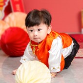 衣服抓周唐装 男宝周岁礼服秋季 婴儿百日宴一岁生日宴中式 薄款 长袖