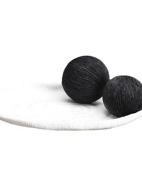 极简托盘摆件现代极简软装样板房间客厅茶几白色收纳桌面几何摆件