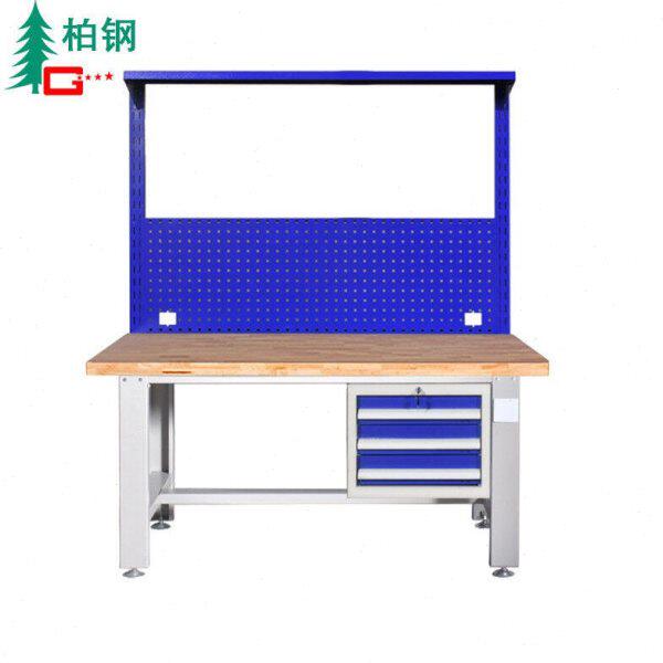 柏钢实木重型工作台1800长*750宽*800高榉木工作台实木车间操作台