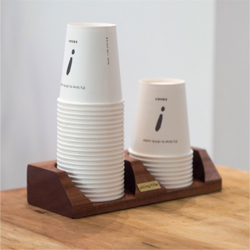 实木黄铜展示收纳架会议室纸杯A陈列置物架高端饭店酒店木质杯架