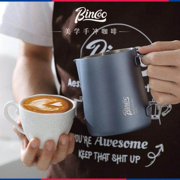 Bincoo咖啡拉花缸不锈钢打奶缸尖嘴奶泡杯牛奶圆嘴新手拉花杯,餐饮具,拉花缸/拉花杯/打奶缸,淘宝优惠券,粉丝福利购,淘宝优惠卷
