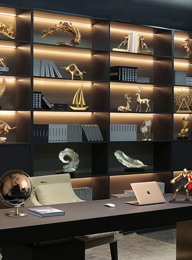 高档大气商务摆件现代轻奢老板领导办公室桌面摆设V酒柜高端装饰