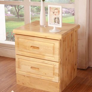 中式全实木床头柜卧室柏木储物柜床边置物两抽屉家用简约现代家具