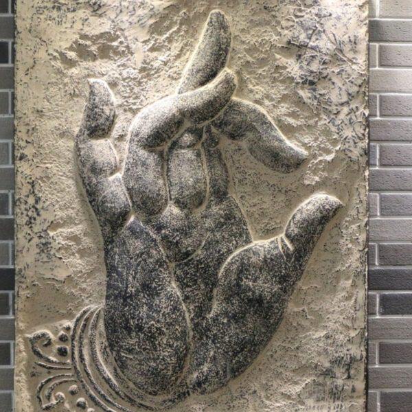 挂件招财花家居装饰品墙饰仿古壁饰拈中式微笑佛手浮雕禅意玄关