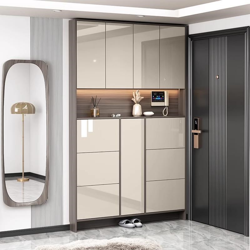 超薄家用鞋柜门口16cm翻斗玄关柜入户一体窄高立式门Y后靠墙门厅