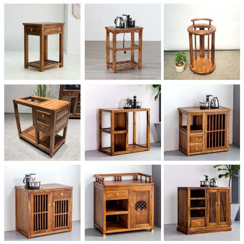 茶水柜烧水壶一体茶柜茶车实木移动茶G台客厅茶几置物架茶桌侧厂