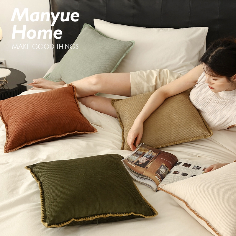 蔓越家 定染灯芯绒p抱枕抱枕套客厅复古沙发靠枕靠垫床头靠背